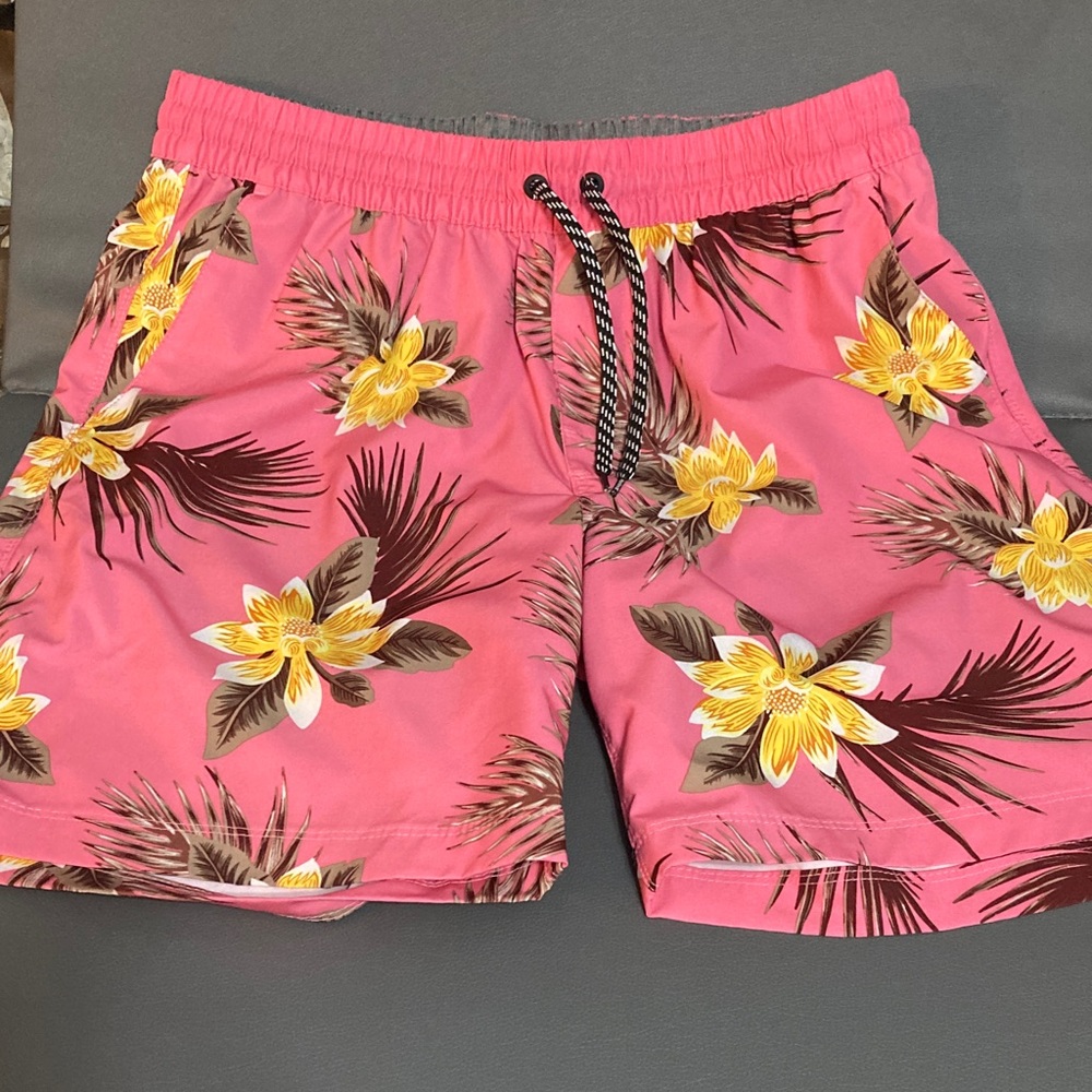Hurley Pink Floral Men's Swim Trunks